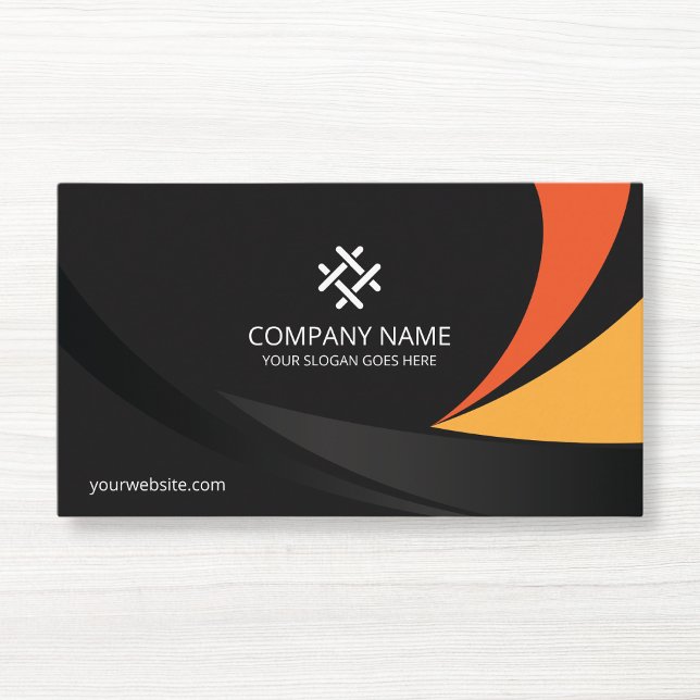 Corporate Professional Modern Black Orange Premium Business Card (Creator Uploaded)