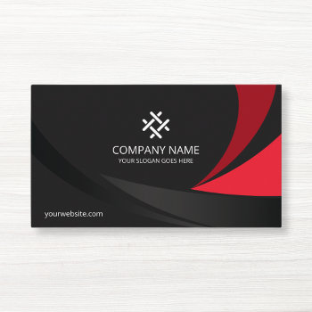 Corporate Professional Modern Black Red Premium Business Card by sweetbirdiestudio at Zazzle