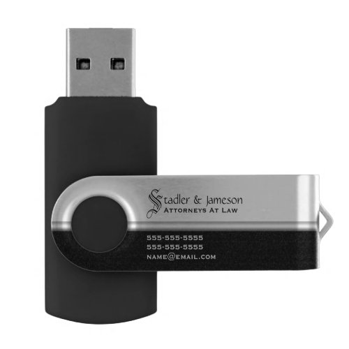 Corporate professional monogrammed modern USB flash drive