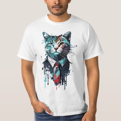 Corporate Punk Cats An Abstract and Stylish Cat A T_Shirt