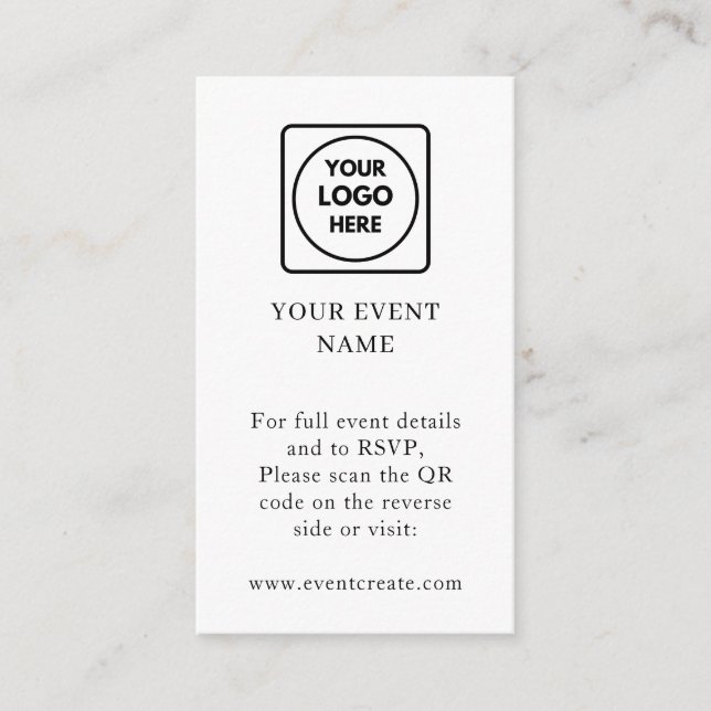 Corporate QR | Business Event Website Link Enclosure Card (Front)