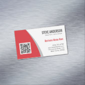 Corporate QR Code Logo - Modern Classy Hot Red Magnetic Business Card (In Situ)