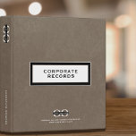 Corporate Record Book Binder<br><div class="desc">Corporate Record Book Binder designed for storing corporate documents and records. Ideal for corporate records, documents, financials, bookkeeping, creating corporate compliance kits, creating a corporate record book for LLC, S Corp and more. Designed with a horizontal logo banner image (2560 x 1440 px), you can customize by changing the text...</div>
