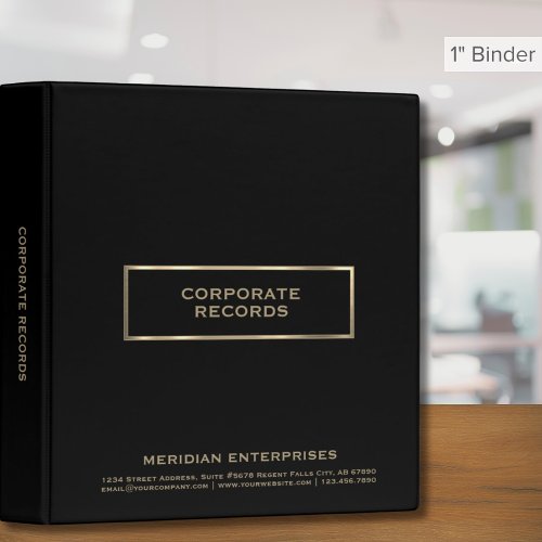 Corporate Record Book Binder Black