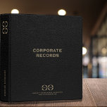 Corporate Record Book Binder Black Leather<br><div class="desc">Corporate Record Book Binder designed for storing corporate documents and records. Ideal for corporate records, documents, financials, bookkeeping, creating corporate compliance kits, creating a corporate record book for LLC, S Corp and more. Designed with a horizontal logo banner image (2560 x 1440 px), you can customize by changing the text...</div>