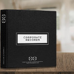 Corporate Record Book Binder Black Leather<br><div class="desc">Corporate Record Book Binder designed for storing corporate documents and records. Ideal for corporate records, documents, financials, bookkeeping, creating corporate compliance kits, creating a corporate record book for LLC, S Corp and more. Designed with a horizontal logo banner image (2560 x 1440 px), you can customize by changing the text...</div>