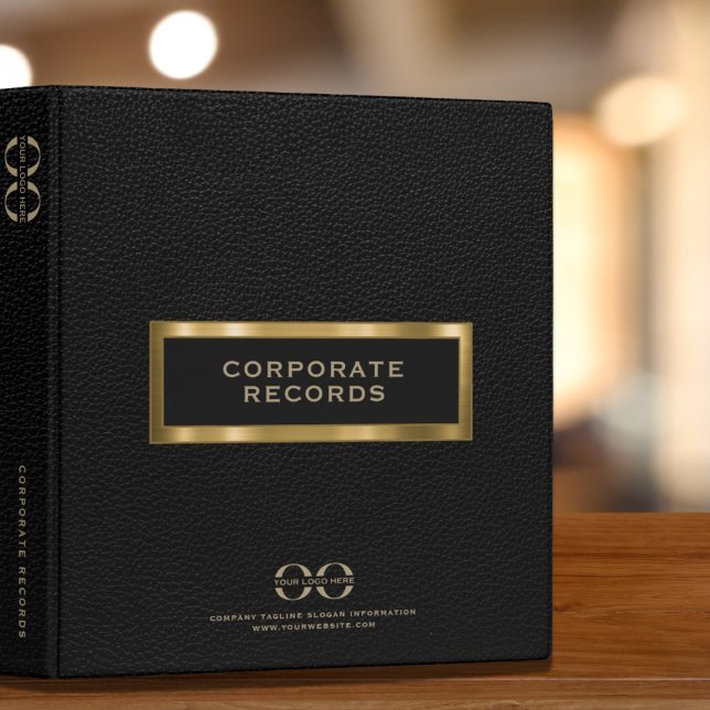 Corporate Record Book Binder Black Leather (Creator Uploaded)