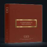 Corporate Record Book Binder Red Gold<br><div class="desc">Corporate Record Book Binder designed for storing corporate documents and records. Ideal for corporate records, documents, financials, bookkeeping, creating corporate compliance kits, creating a corporate record book for LLC, S Corp and more. Designed with a horizontal logo banner image (2560 x 1440 px), you can customize by changing the text...</div>