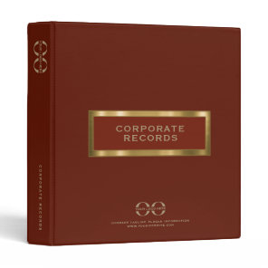 Corporate Record Book Binder Red Gold