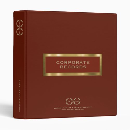Corporate Record Book Binder Red Gold