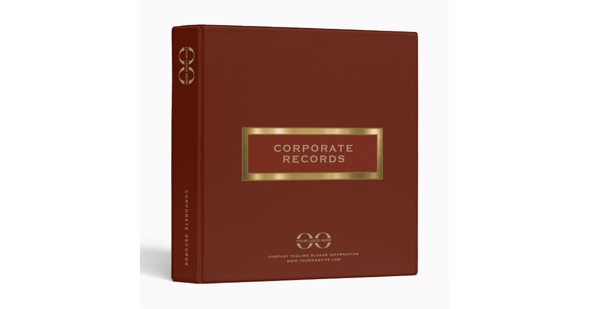 Corporate Record Book Binder Red Gold Zazzle