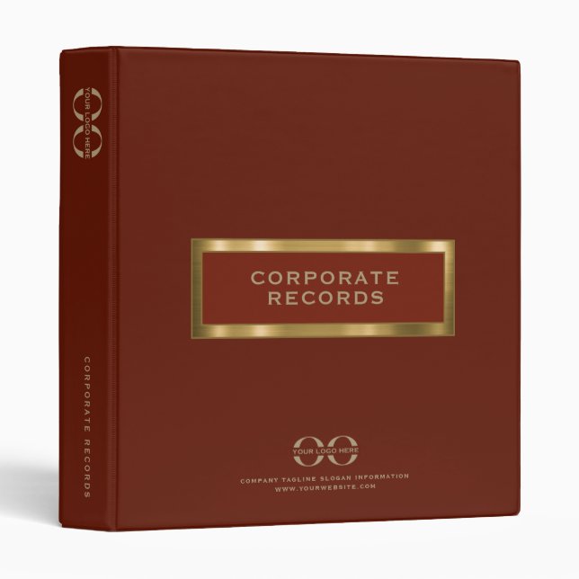 Corporate Record Book Binder Red Gold (Front/Spine)