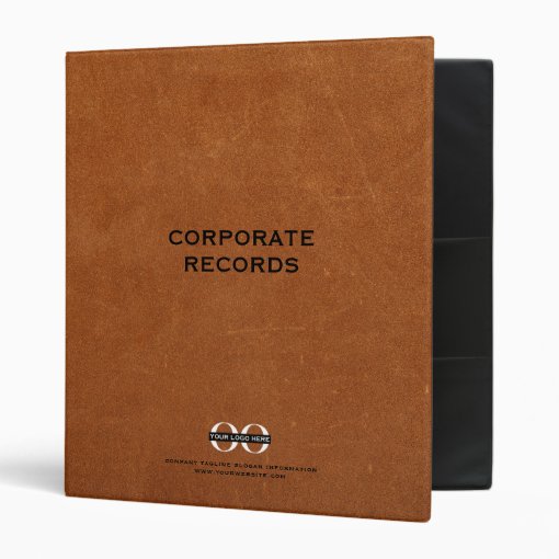 Corporate Record Book Binder Sable Leather | Zazzle