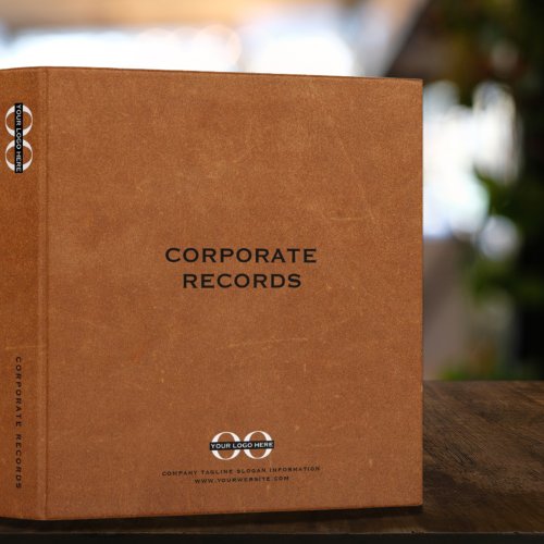 Corporate Record Book Binder Sable Leather