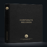 Corporate Record Book Black Leather Print 3 Ring Binder<br><div class="desc">Organize and preserve your important corporate documents with our sleek and professional Corporate Record Book in black leather print. This high-quality 3-ring binder is designed to keep your records secure and easily accessible. The luxurious black leather print cover adds a touch of elegance, making it a perfect addition to any...</div>