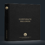 Corporate Record Book Black Leather Print 3 Ring Binder<br><div class="desc">Organize and preserve your important corporate documents with our sleek and professional Corporate Record Book in black leather print. This high-quality 3-ring binder is designed to keep your records secure and easily accessible. The luxurious black leather print cover adds a touch of elegance, making it a perfect addition to any...</div>