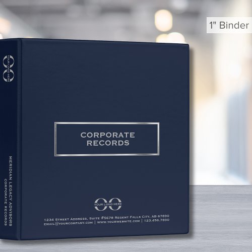 Corporate Record Book Business Logo 3 Ring Binder