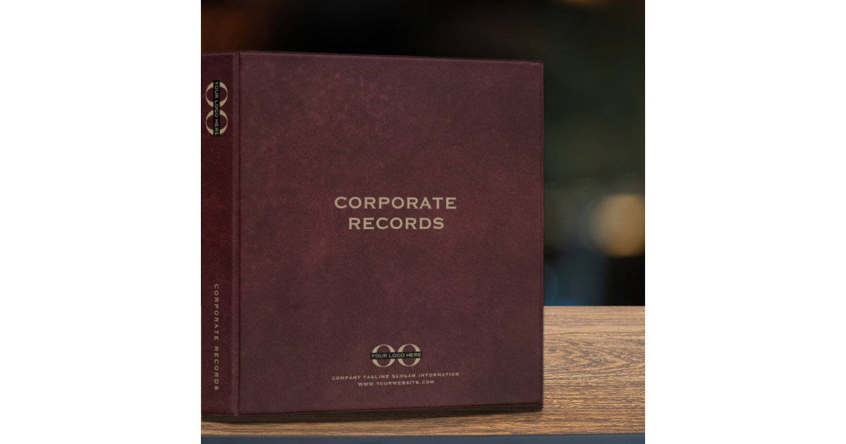 Corporate Record Book Leather Binder Zazzle