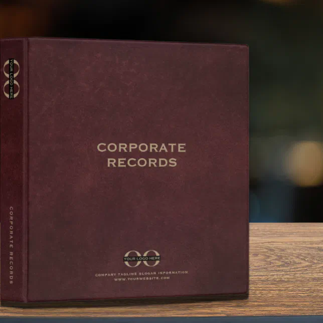 Corporate Record Book Leather Binder Zazzle