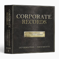 Corporate Records 3 Ring Binder