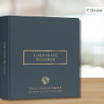 Corporate Records Binder Custom Branding<br><div class="desc">Corporate Records Binder designed for storing corporate documents and records. Ideal for corporate records, documents, financials, bookkeeping, creating corporate compliance kits, creating a corporate record book for LLC, S Corp and more. Designed with a customizable logo and classic typography, you can customize by changing the image and text using the...</div>