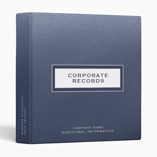  Corporate Records Book Binder Company Name