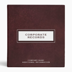 Corporate Records Book Binder Custom Name | Zazzle