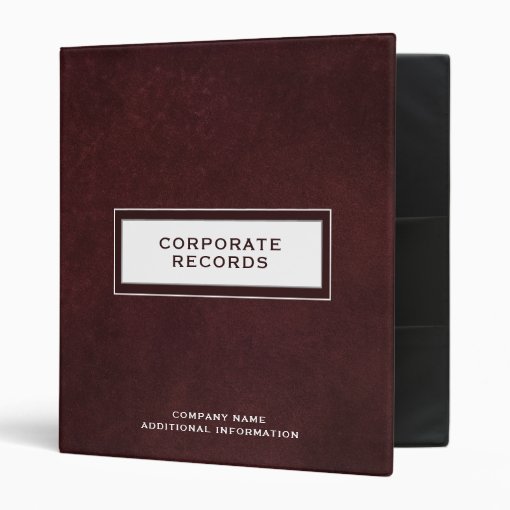 Corporate Records Book Binder Custom Name Zazzle