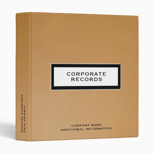  Corporate Records Book Binder Custom Name