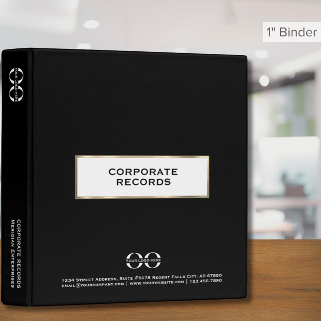 Corporate Records Book Binder with Custom Logo (Creator Uploaded)