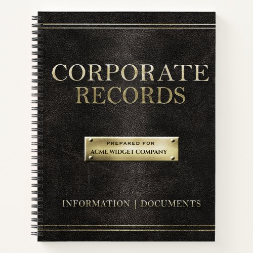 Corporate Records Notebook