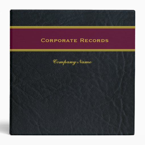 Corporate Records with Custom Name binder | Zazzle