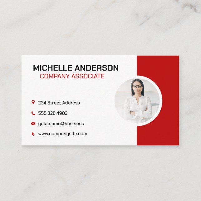 Corporate Red | Business Professional Business Card (Front)