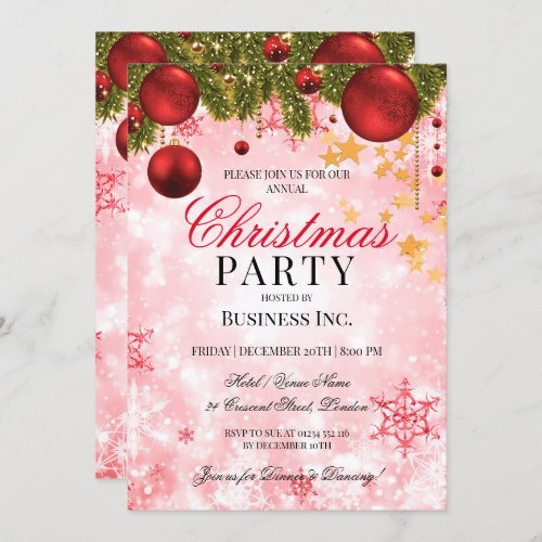 Corporate Red Christmas Holiday Party Invitation