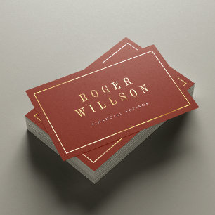 Corporate Red & Gold Finance Law Auditor QR Code Foil Business Cards