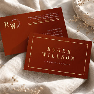 Corporate Red & Gold Financial Legal Investor Foil Business Cards