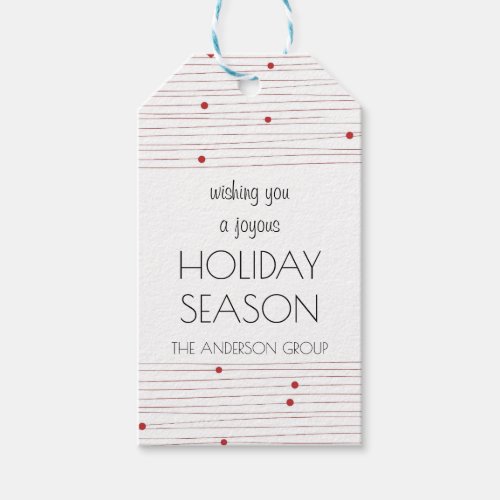 Corporate Red Happy Holiday Season Christmas Gift Tags