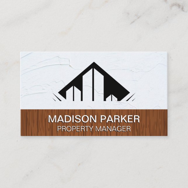 Corporate Rooftops | Wood Spackled Wall Business Card (Front)