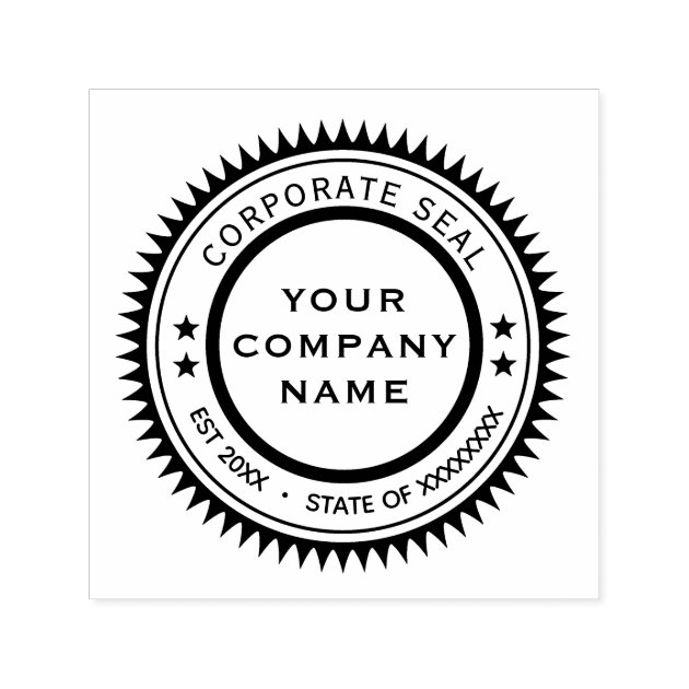 Corporate Seal with Company Name Self inking Stamp Zazzle