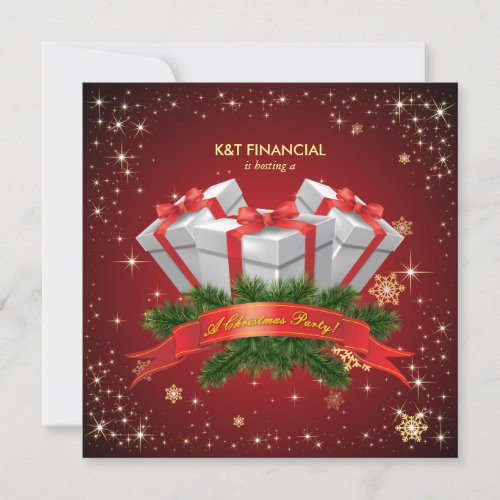 Corporate Secret Santa Christmas Dinner Party Invitation