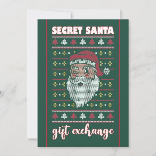 Corporate Secret Santa Gift Exchange Sweater Party Invitation