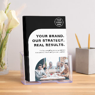 Corporate Services Portfolio Black White Bi-Fold Brochure
