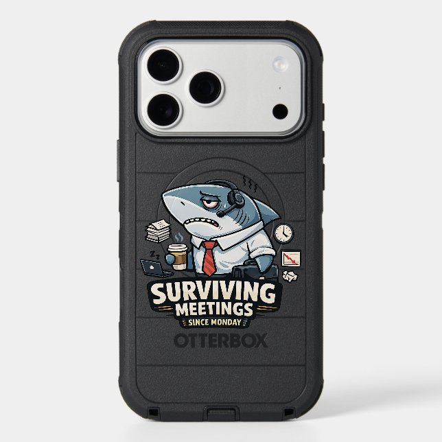 Corporate Shark Funny Phone Case | Surviving Meeti (Back)