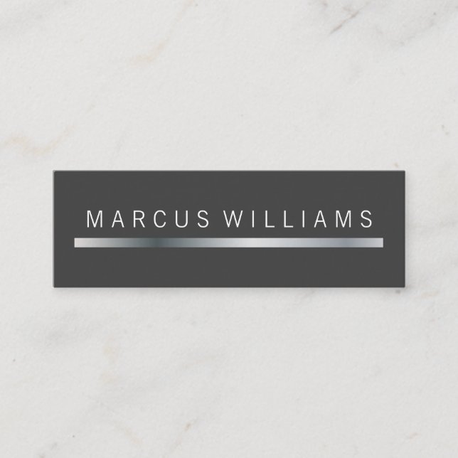 corporate Silver Bar Accent Mini Business Card (Front)