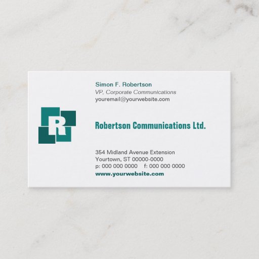 Customizable Corporate Squares Business Card