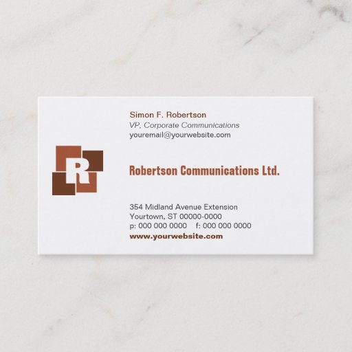 Customizable Corporate Squares Business Card