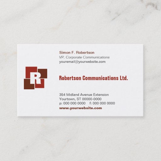 Customizable Corporate Squares Business Card
