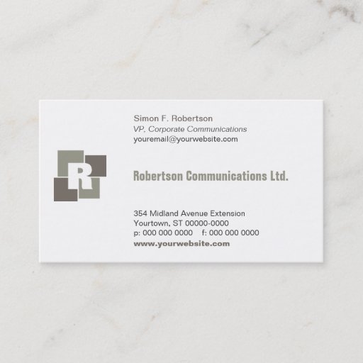 Customizable Corporate Squares Business Card