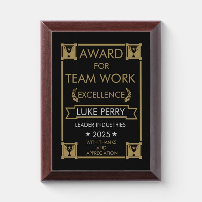 Corporate Staff Award Plaque (Vertical)