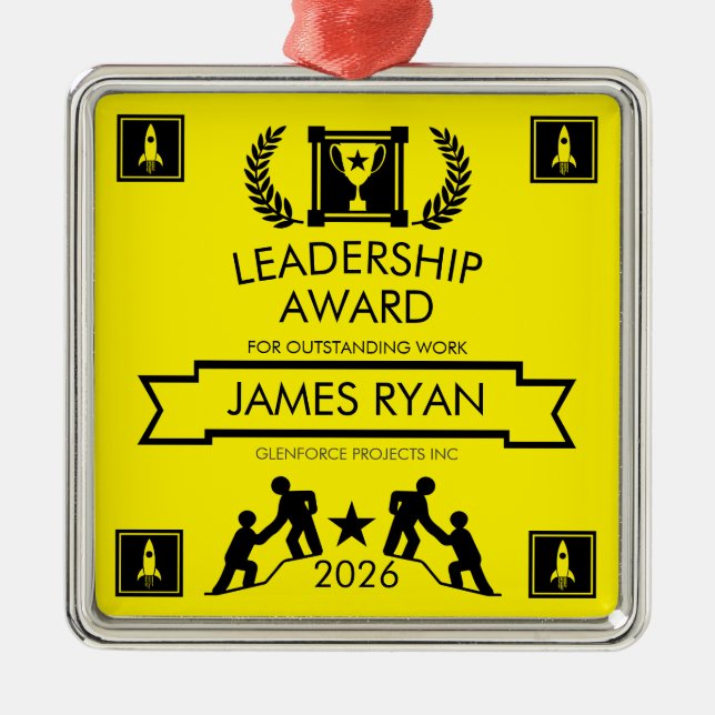 Corporate Staff Leadership Award Metal Ornament (Front)